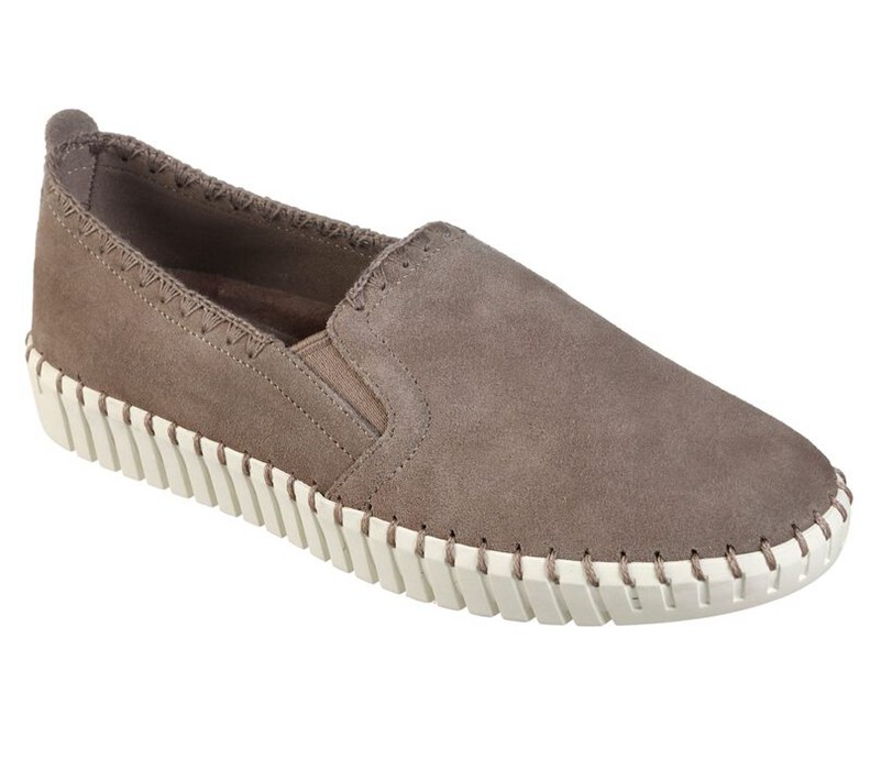 Skechers Sepulveda Blvd - Goodbyes - Womens Slip On Shoes Khaki [AU-YK9695]